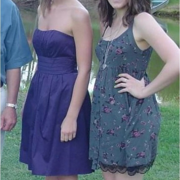 David’s Bridal Strapless Bridesmaid Dress Sz 4/6 Purple - Picture 6 of 6